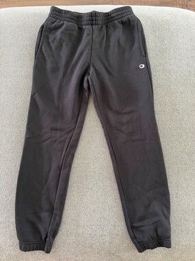 Champion Black Kids Sweatpants with Small Logo Size L (10/12)
